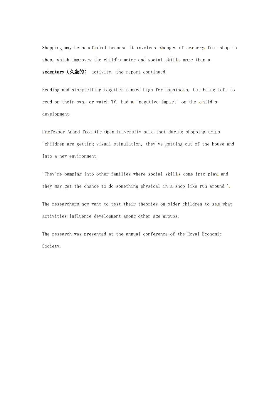 （每日一读）高考英语考前突破 阅读理解能力 文化教育 带孩子购物对脑部发育有利素材 _第2页