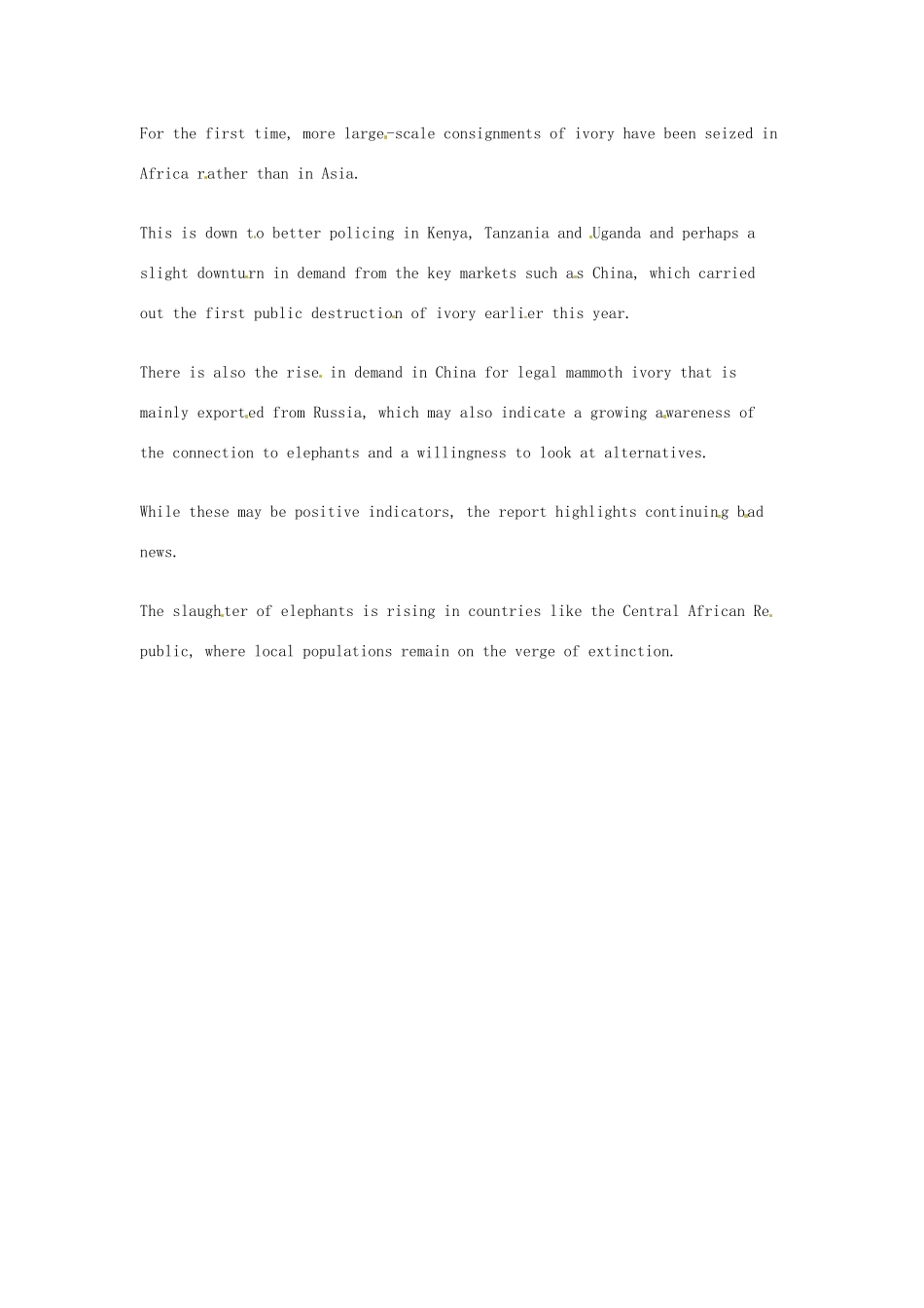 （每日一读）高考英语考前突破 阅读理解能力 文化教育 非法狩猎威胁非洲大象的生存素材 _第2页