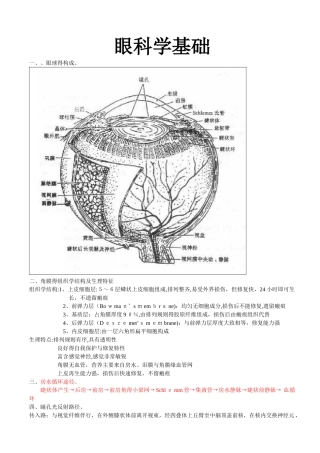眼科学复习重点总结