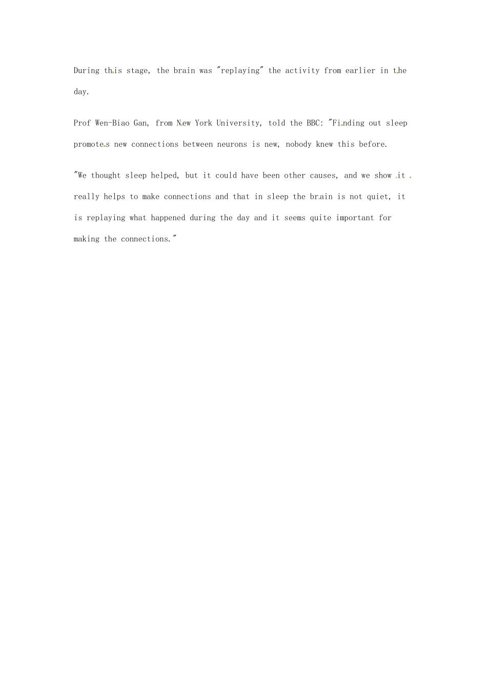 （每日一读）高考英语考前突破 阅读理解能力 文化教育 睡眠为何会改善记忆力素材 _第2页