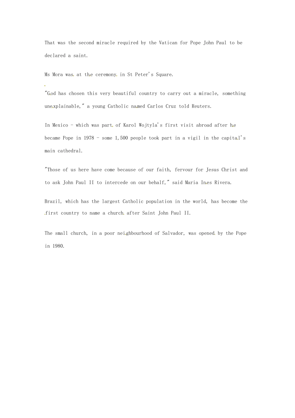 （每日一读）高考英语考前突破 阅读理解能力 文化教育 约翰·保罗二世和若望二十三世晋封基督教圣徒素材 _第2页