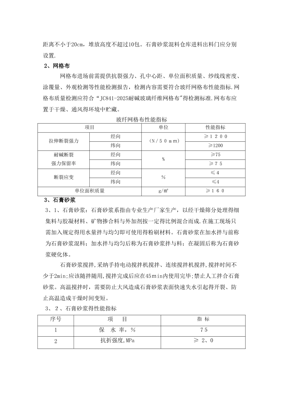 石膏砂浆抹灰工程技术标准_第2页