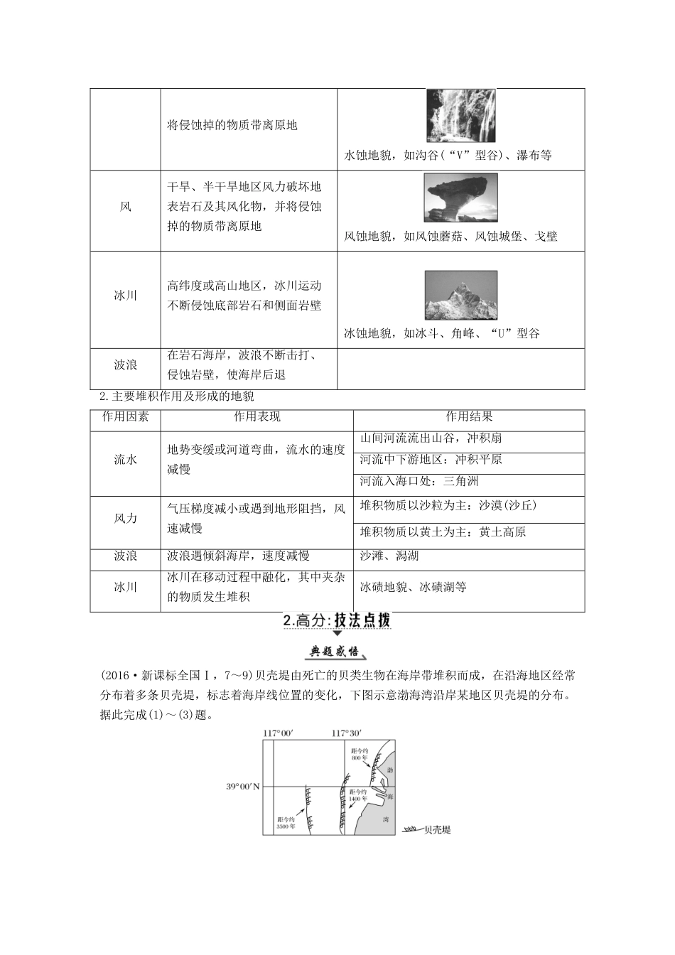 （江苏专用）高考地理一轮复习 第一部分 自然地理 第二单元 从地球圈层看地理环境 第8讲 外力作用与地表形态学案 鲁教版-鲁教版高三全册地理学案_第3页