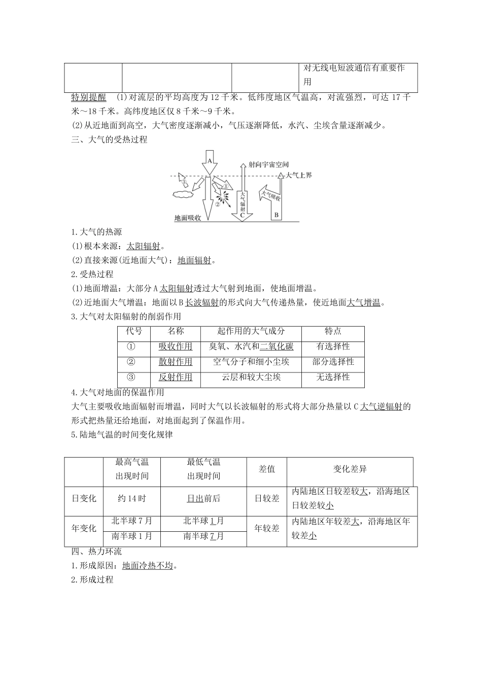 （江苏专用）高考地理一轮复习 第一部分 自然地理 第二单元 从地球圈层看地理环境 第9讲 冷热不均引起大气运动 第1课时学案 鲁教版-鲁教版高三全册地理学案_第2页