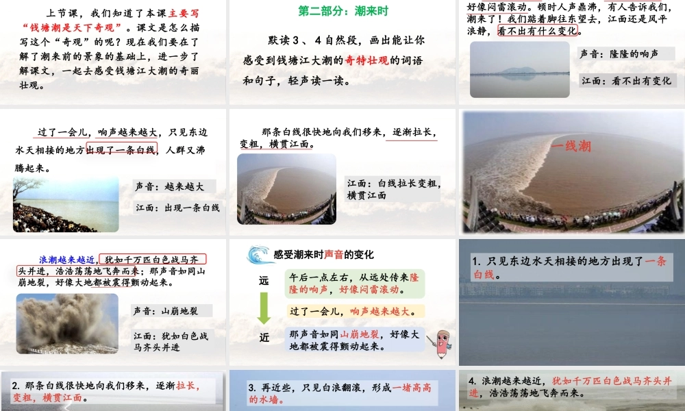2025秋新教材统编版语文四年级（上）第1单元1《观潮》第2课时【课件】
