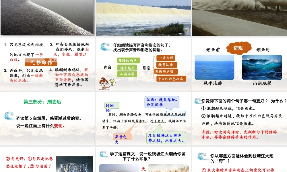 2025秋新教材统编版语文四年级（上）第1单元1《观潮》第2课时【课件】
