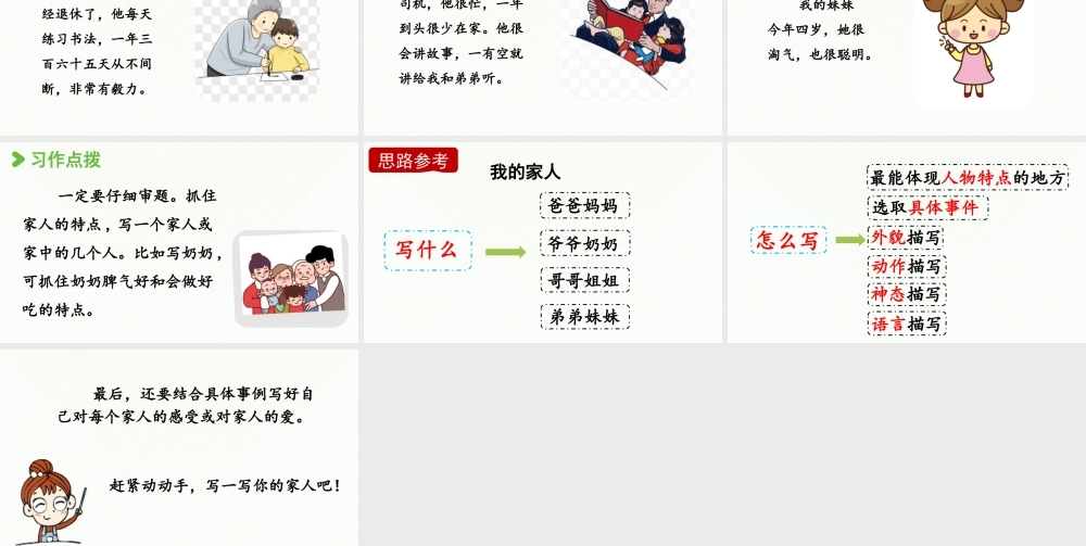 2025秋最新教材统编版语文四年级（上）第二单元-《习作：我的家人》 第1课时【课件】