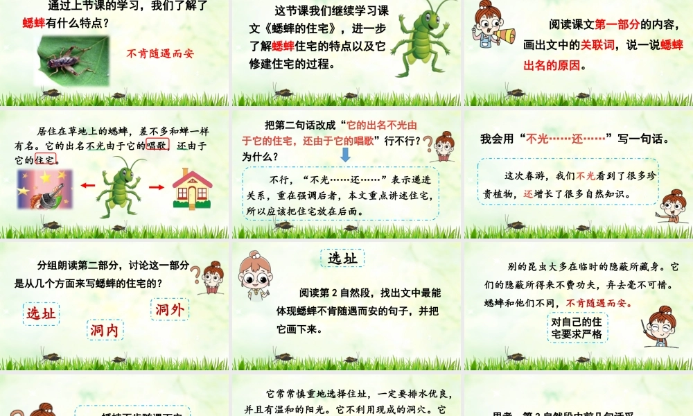 2025秋最新教材统编版语文四年级（上）第三单元-11《蟋蟀的住宅》第2课时【课件】