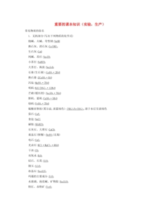 （江苏专用）高考化学二轮复习 重要的课本知识素材-人教版高三全册化学素材