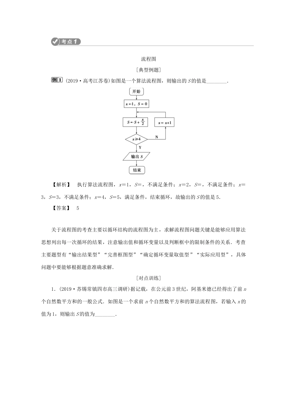 （江苏专用）高考数学二轮复习 专题六 概率、统计、复数、算法、推理与证明 第4讲 算法初步学案 文 苏教版-苏教版高三全册数学学案_第2页