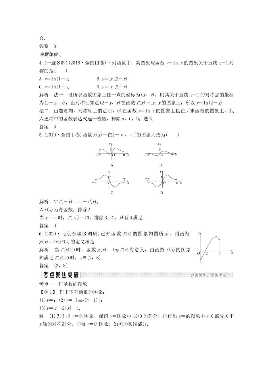 （江苏专用）新高考数学一轮复习 第二章 函数 第7节 函数的图象学案-人教版高三全册数学学案_第3页