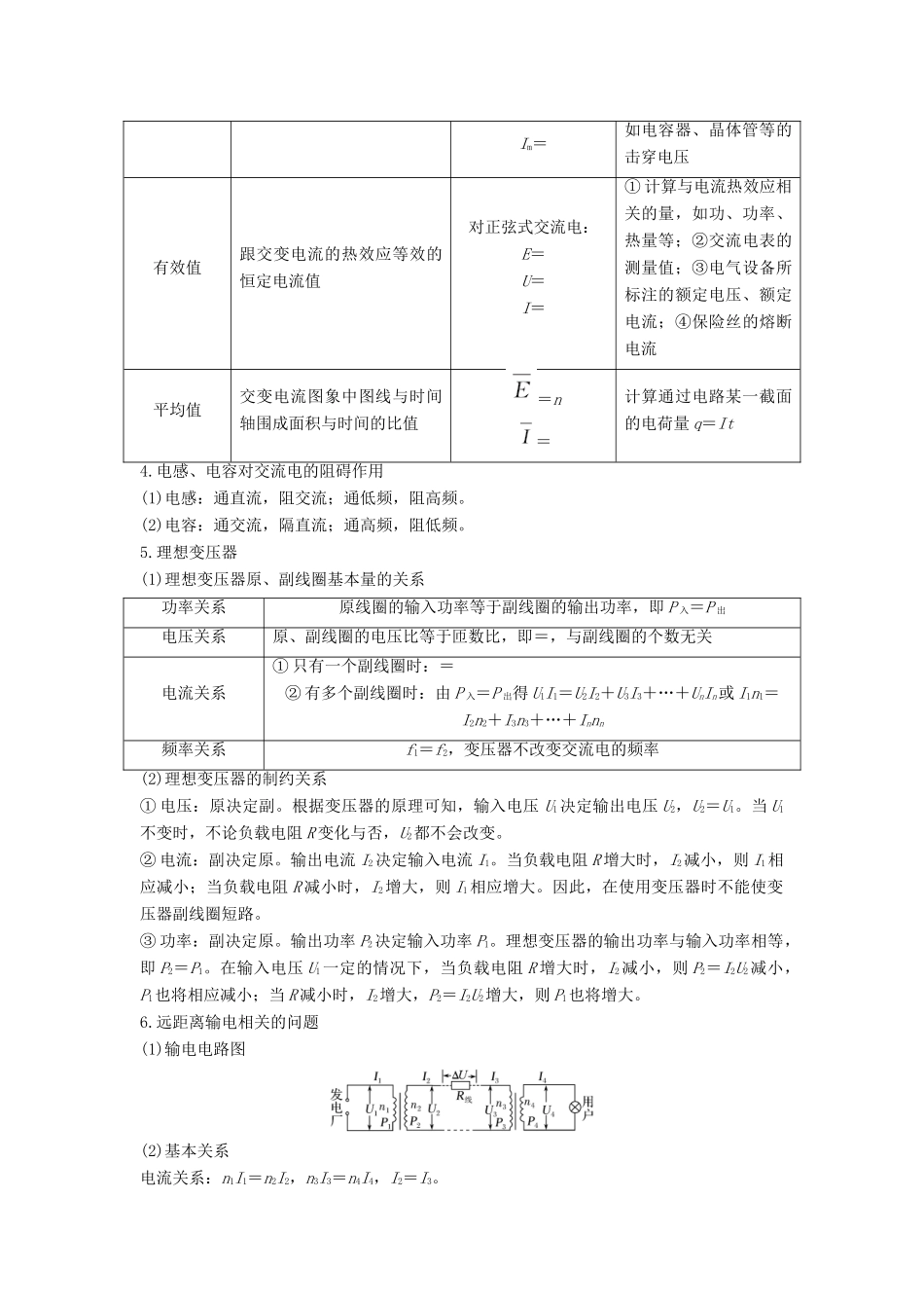 （江苏专用）高考物理二轮复习 要点回扣 专题14 交变电流学案-人教版高三全册物理学案_第2页