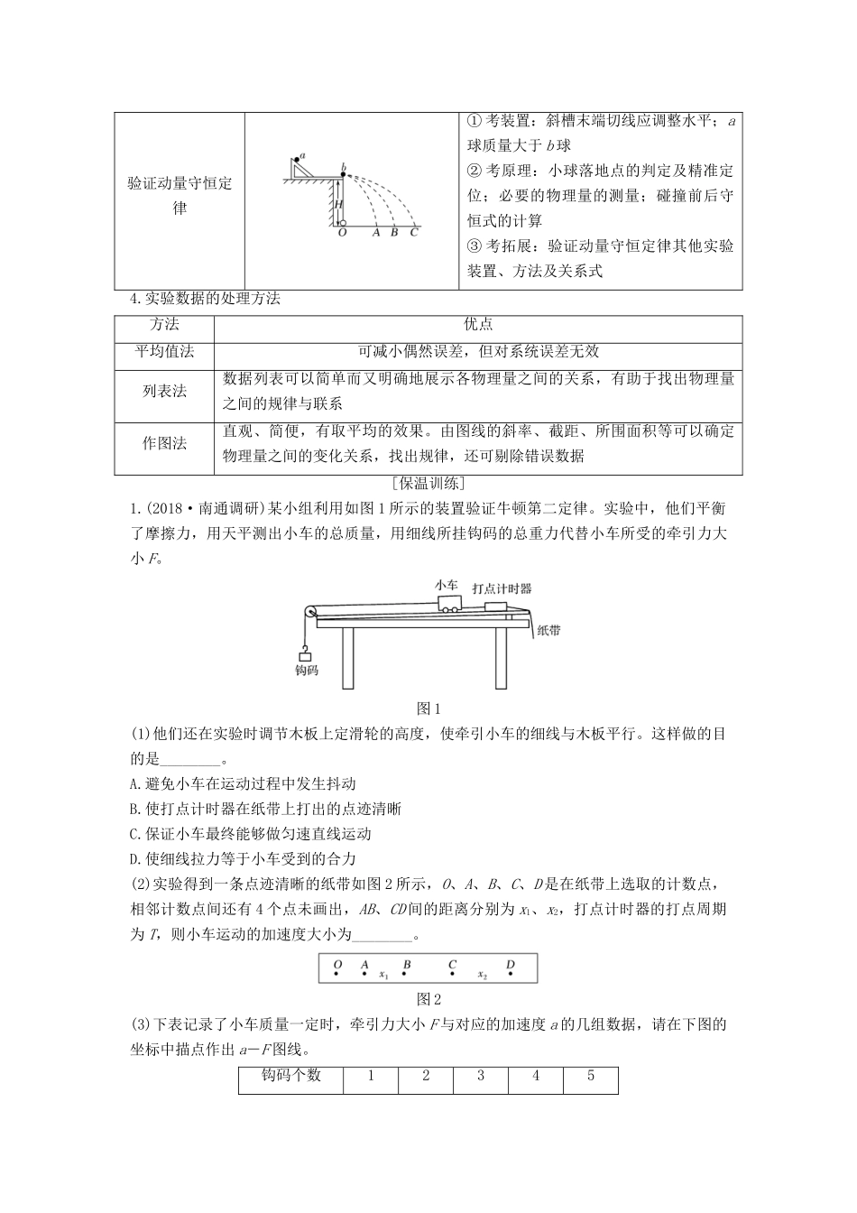 （江苏专用）高考物理二轮复习 要点回扣 专题16 力学实验学案-人教版高三全册物理学案_第3页