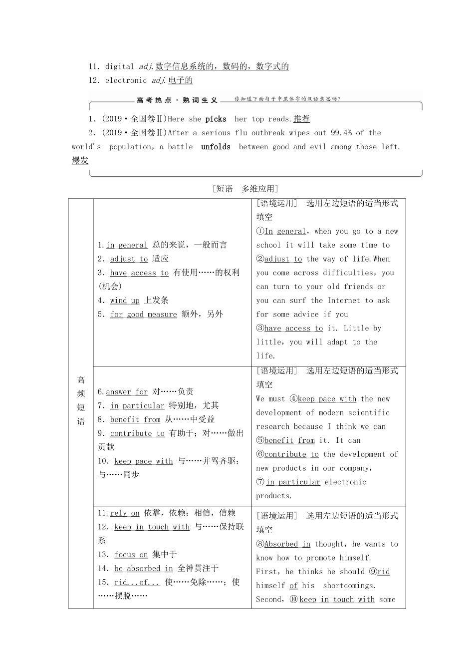 （江苏专用）新高考英语一轮复习 Unit 1 Living with technology教学案 牛津译林版选修7-牛津版高三选修7英语教学案_第3页
