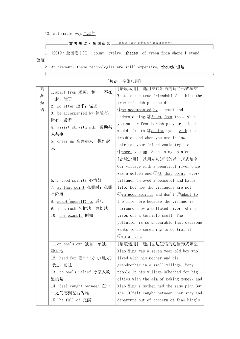 （江苏专用）新高考英语一轮复习 Unit 2 What is happiness to you？教学案 牛津译林版选修6-牛津版高三选修6英语教学案_第3页