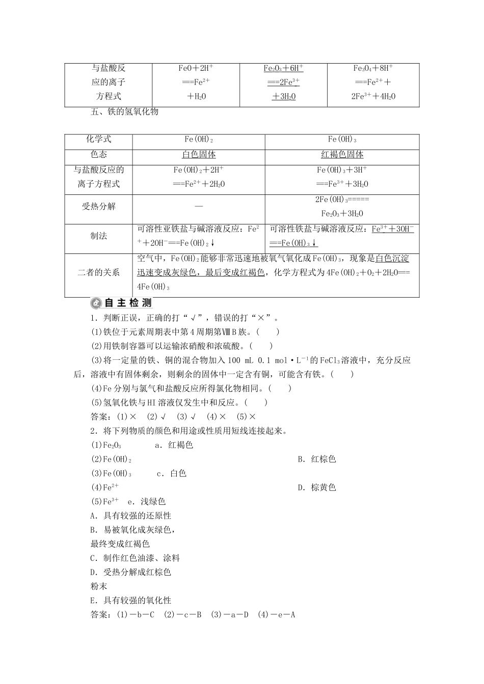 （江苏选考）新高考化学一轮复习 专题3 从矿物到基础材料 1 第一单元 铁、铜的获取及应用教学案 苏教版-苏教版高三全册化学教学案_第3页