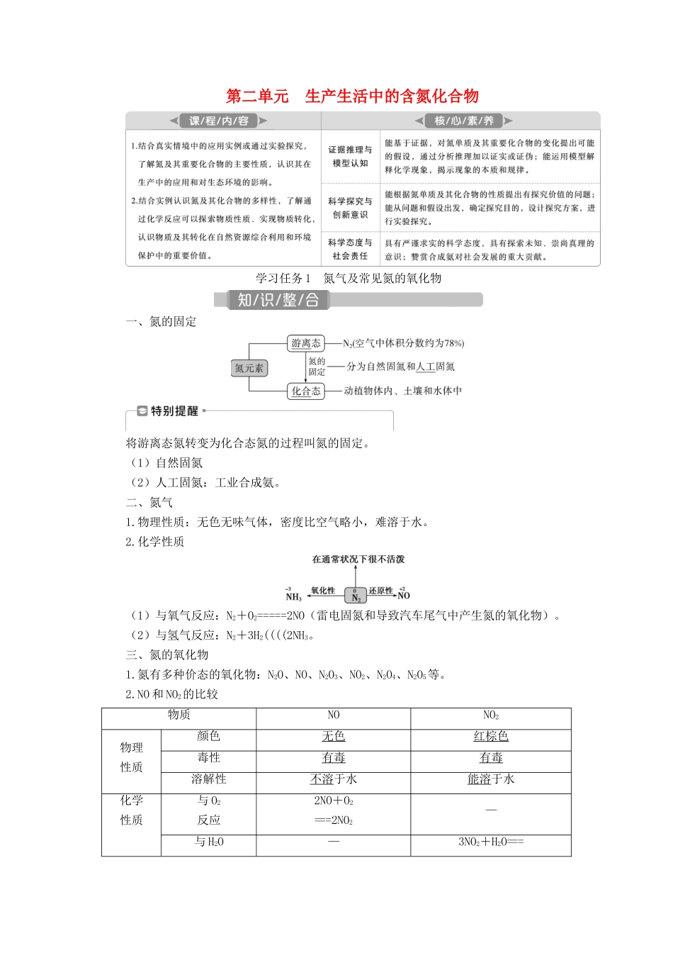 （江苏选考）新高考化学一轮复习 专题4 硫、氮和可持续发展 2 第二单元 生产生活中的含氮化合物教学案 苏教版-苏教版高三全册化学教学案_第1页