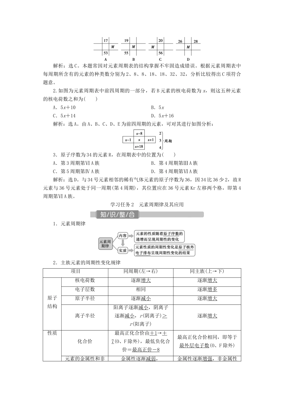 （江苏选考）新高考化学一轮复习 专题5 微观结构与物质的多样性 2 第二单元 元素周期表与元素周期律教学案 苏教版-苏教版高三全册化学教学案_第3页