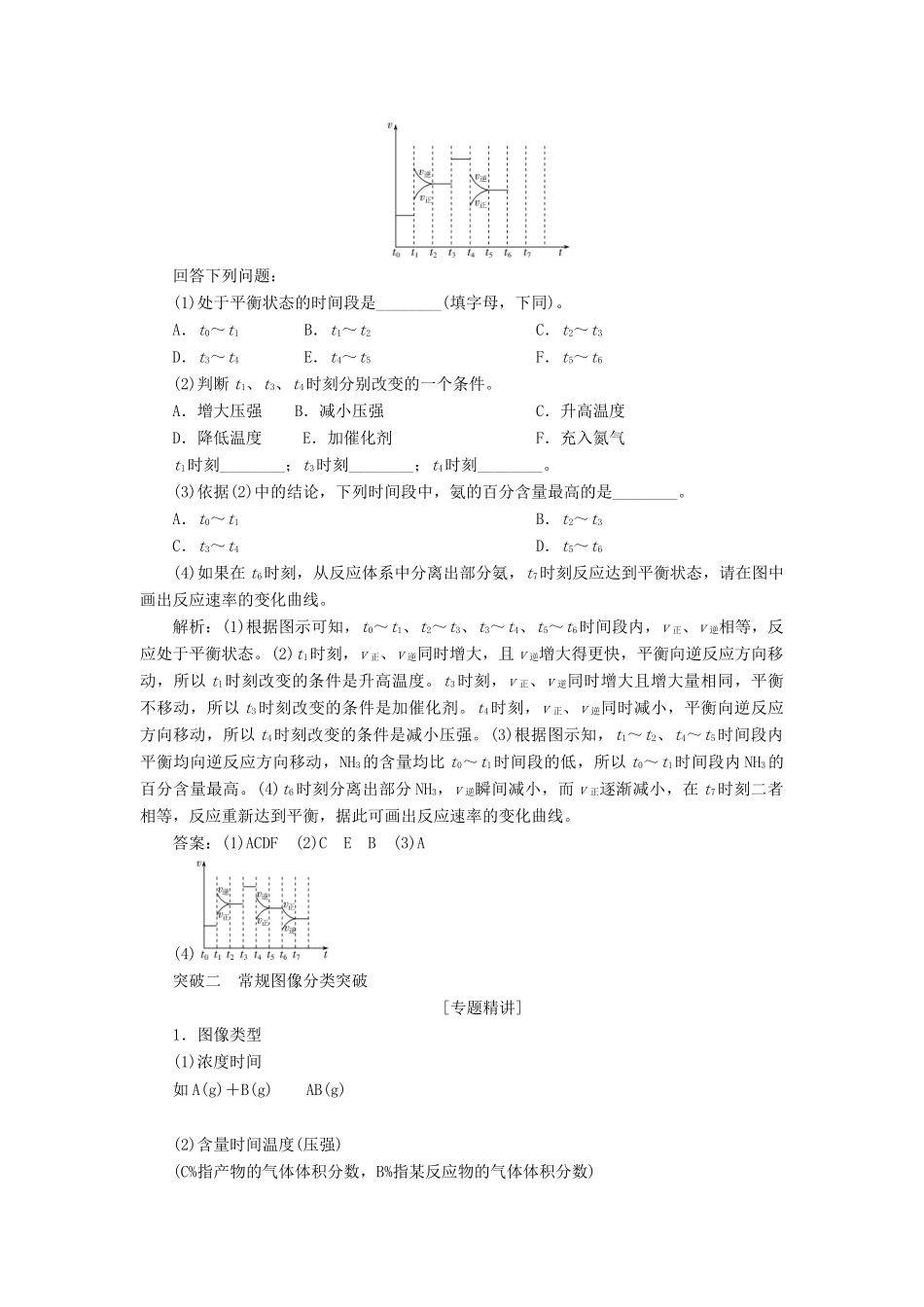 （江苏选考）新高考化学一轮复习 专题7 化学反应速率与化学平衡 4 小专题突破6 化学反应速率与化学平衡图像题教学案 苏教版-苏教版高三全册化学教学案_第3页