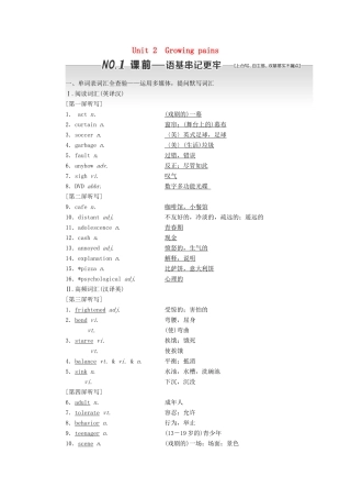 （江苏专用）高考英语一轮复习 Unit 2 Growing pains学案（含解析）牛津译林版必修1-牛津版高三必修1英语学案