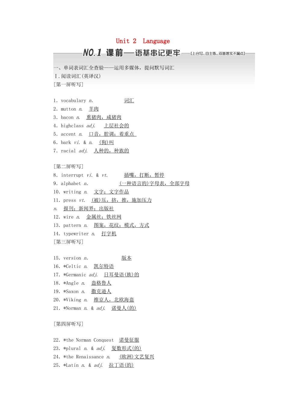 （江苏专用）高考英语一轮复习 Unit 2 Language学案（含解析）牛津译林版必修3-牛津版高三必修3英语学案_第1页