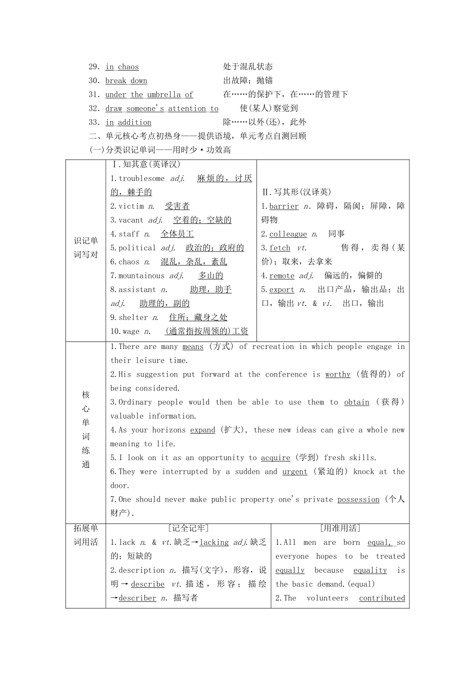 （江苏专用）高考英语一轮复习 Unit 4 Helping people around the world学案（含解析）牛津译林版选修6-牛津版高三选修6英语学案_第3页