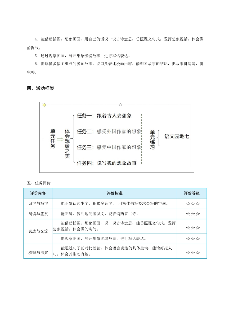 【25秋】统编版小学语文二年级上册-第七单元大单元设计《体会想象之美》教案_第2页