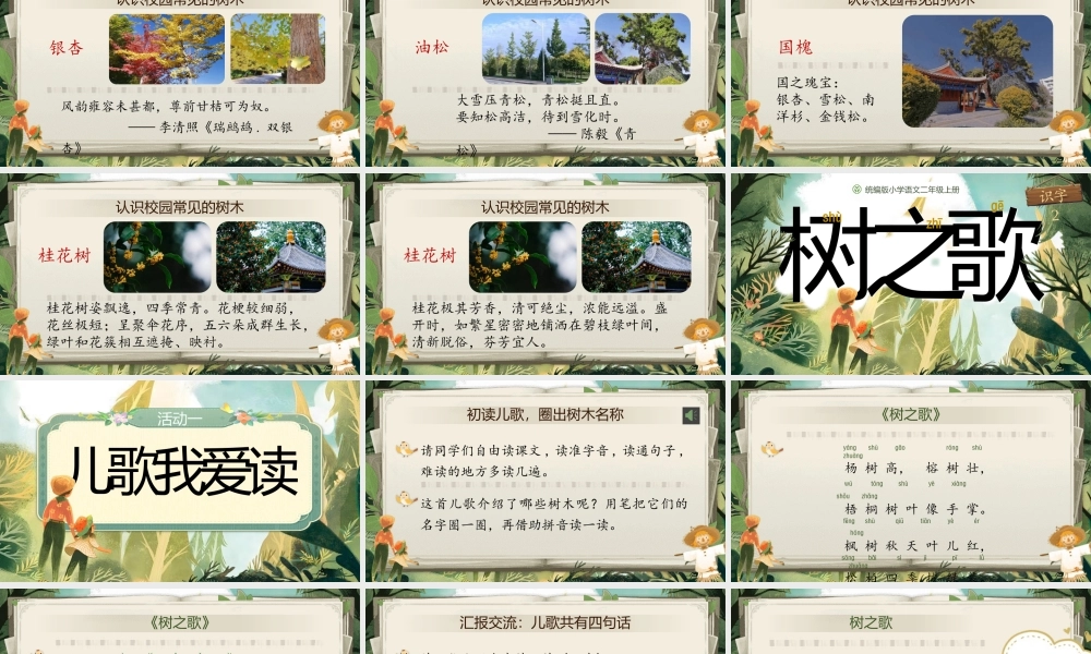 【25秋】统编版小学语文二年级上册-识字2.《树之歌》课件