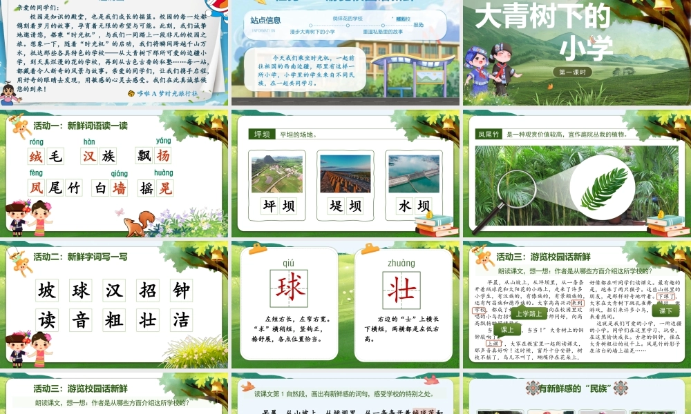 25秋统编版语文三年级上册第1单元1.1《大青树下的小学》  课件