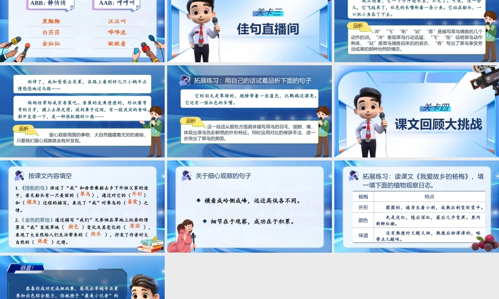 25秋统编版语文三年级上册第5单元《第五单元复习》  课件