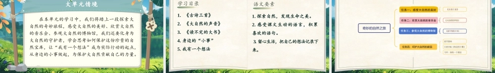 25秋统编版语文三年级上册第7单元《第七单元单元解读》  课件