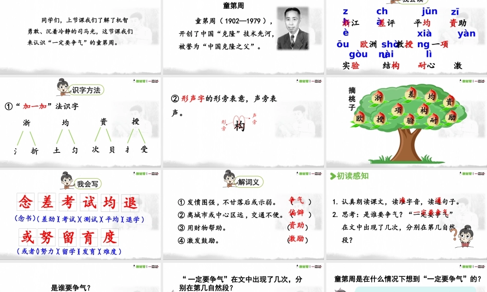 25秋统编版语文三年级上册第8单元8.24《一定要争气》  课件