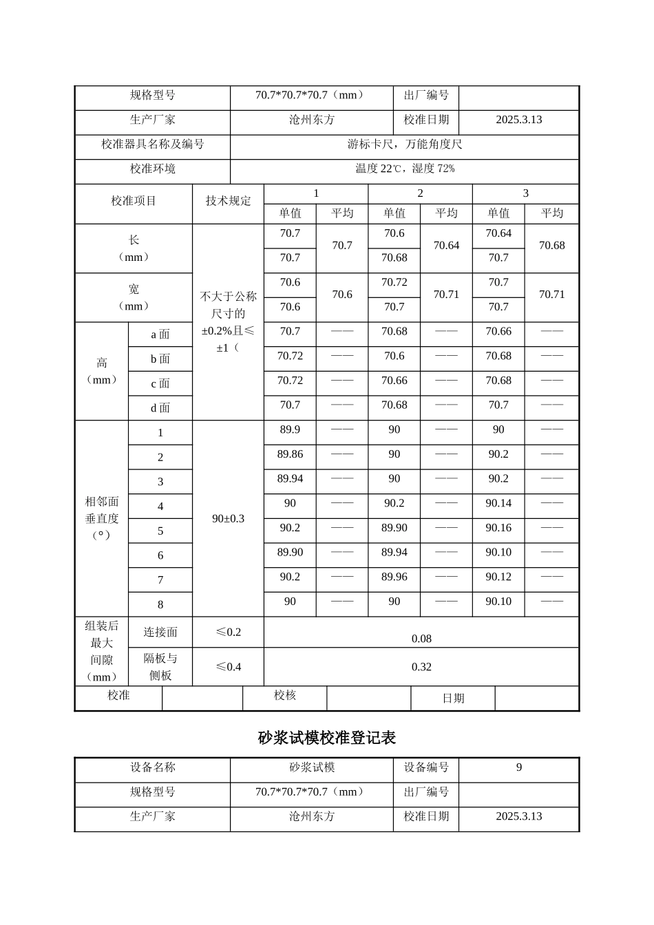 砂浆试模校准记录表_第2页