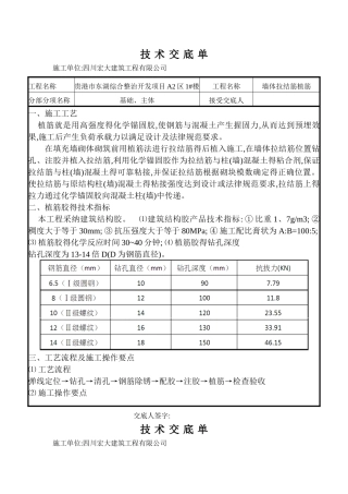 砌体墙体拉结筋植筋