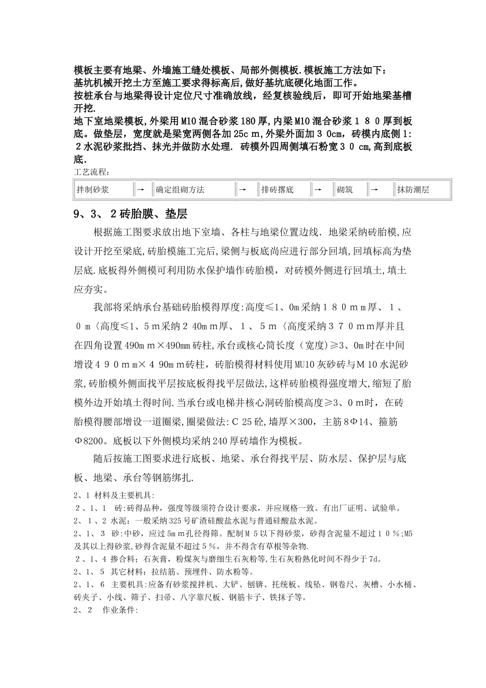 砖胎模工艺流程_第1页