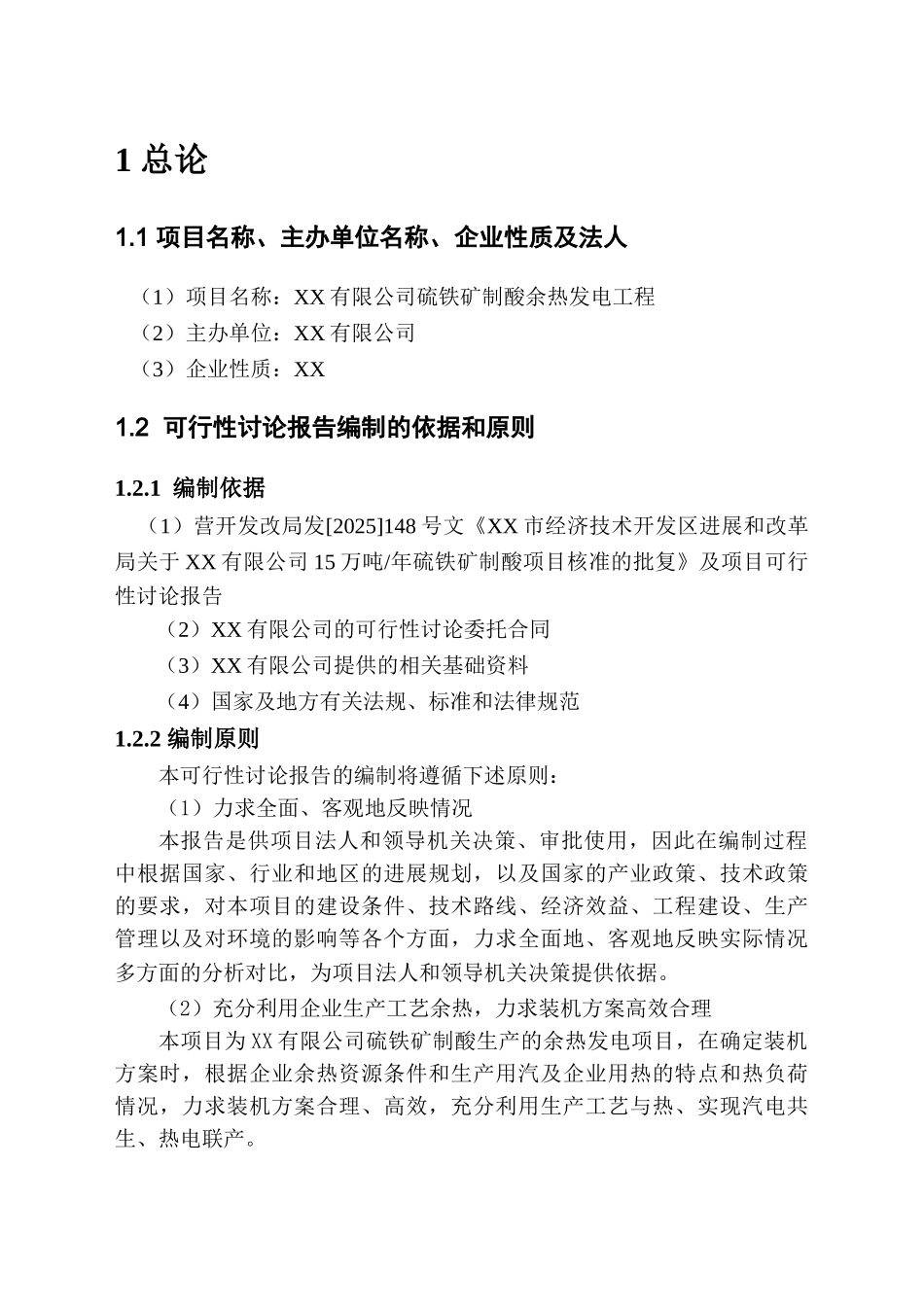 硫铁矿制酸余热发电工程项目可行性研究报告_第3页
