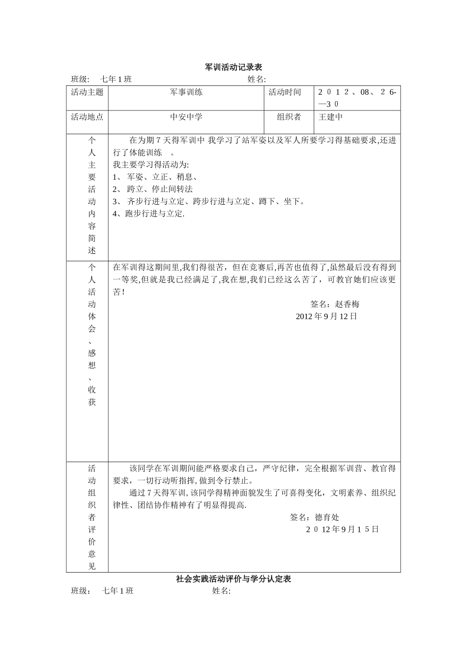 社会实践活动记录文本表_第1页