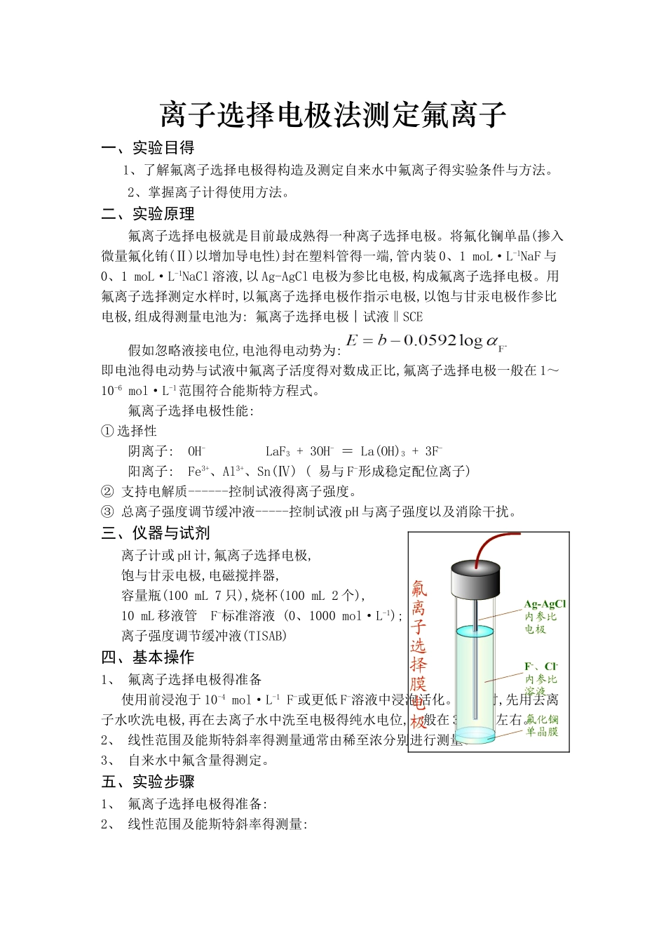 离子选择电极法测定氟离子_第1页