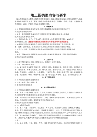 竣工图类型内容与要求
