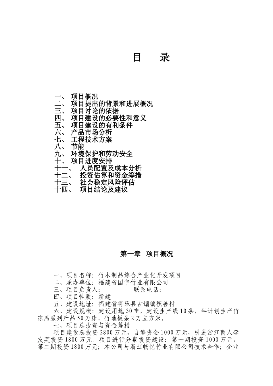 竹木制品综合产业化开发项目可行性研究报告_第3页