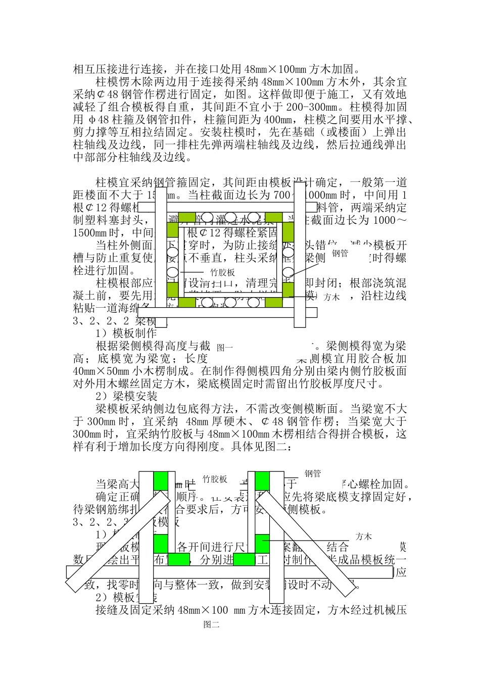 竹胶板模板施工工法（梁、板、柱）_第2页