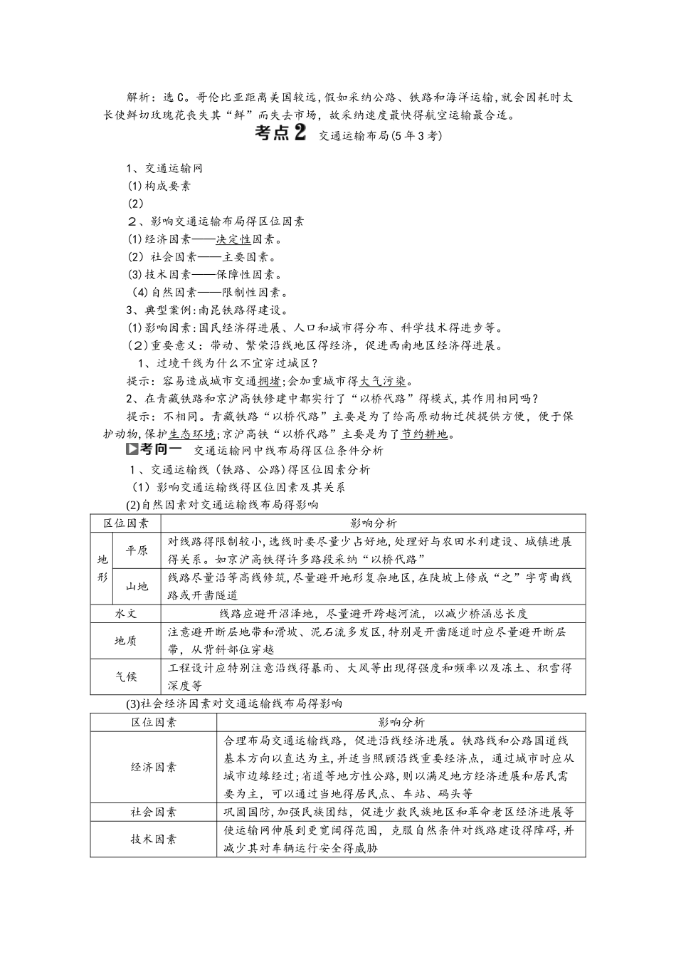 第1讲交通运输布局及其影响（教师用书）_第3页