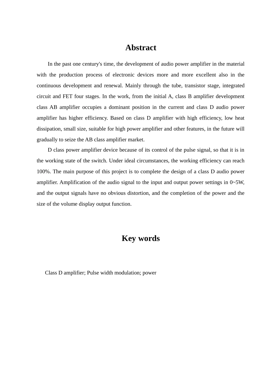 类d音频功率放大器的设计--大学毕设论文_第3页
