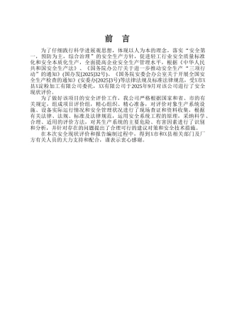 粉淀加工现状安全预评价报告--大学毕设论文