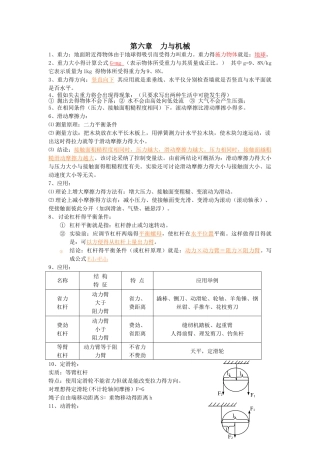 粤教版八年级下册物理复习提纲