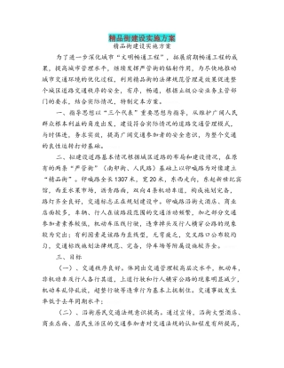 精品街建设实施方案