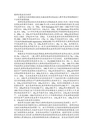 精神分裂症流行病学