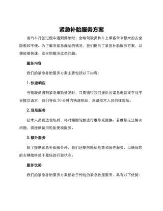 紧急补胎服务方案