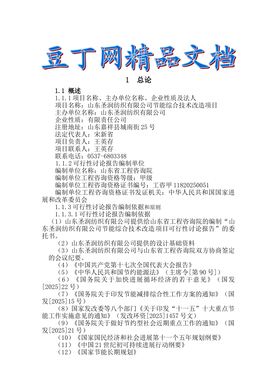 纺织项目可行性研究报告_第2页