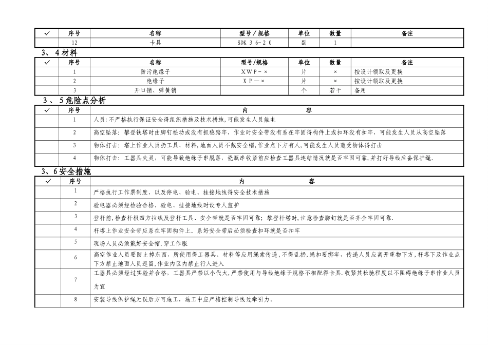 线路更换耐张绝缘子作业指导书_第3页